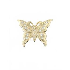 Vintage Detailed Butterfly Brooch with Stones